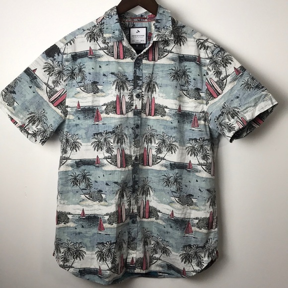 denim and flower brand mens shirts